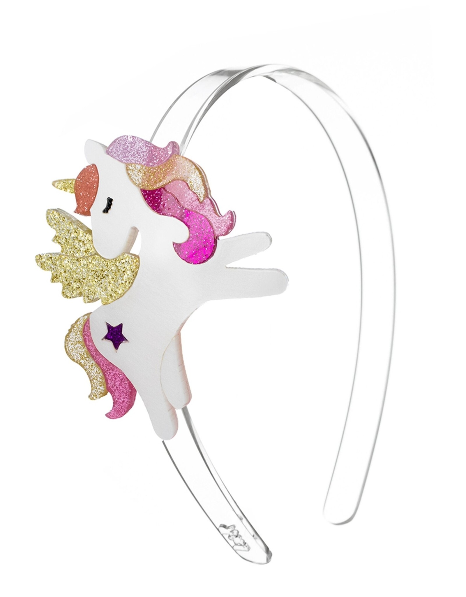 Lilies & Roses LR Headband Unicorn Coral Wing H082-18A
