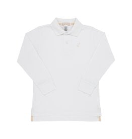 TBBC Long Sleeve Prim Proper Polo Worth  Avenue White