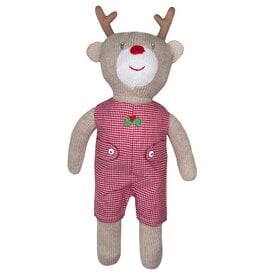Zubels 12" Reindeer with Red Check Romper