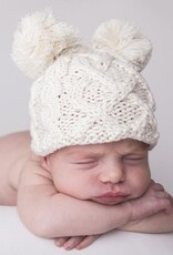 Huggalugs Aran Cable Knit Beanie natural Newborn