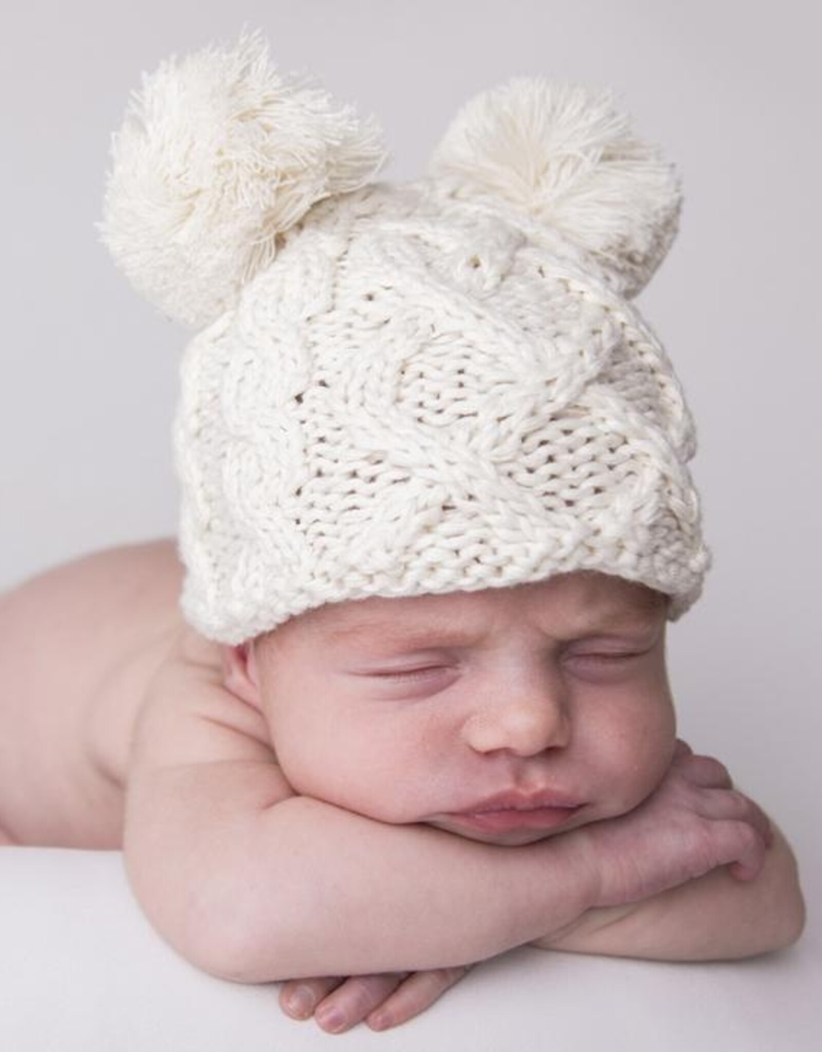 Huggalugs Aran Cable Knit Beanie natural Newborn