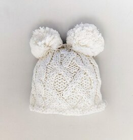 Huggalugs Aran Cable Knit Beanie white Newborn