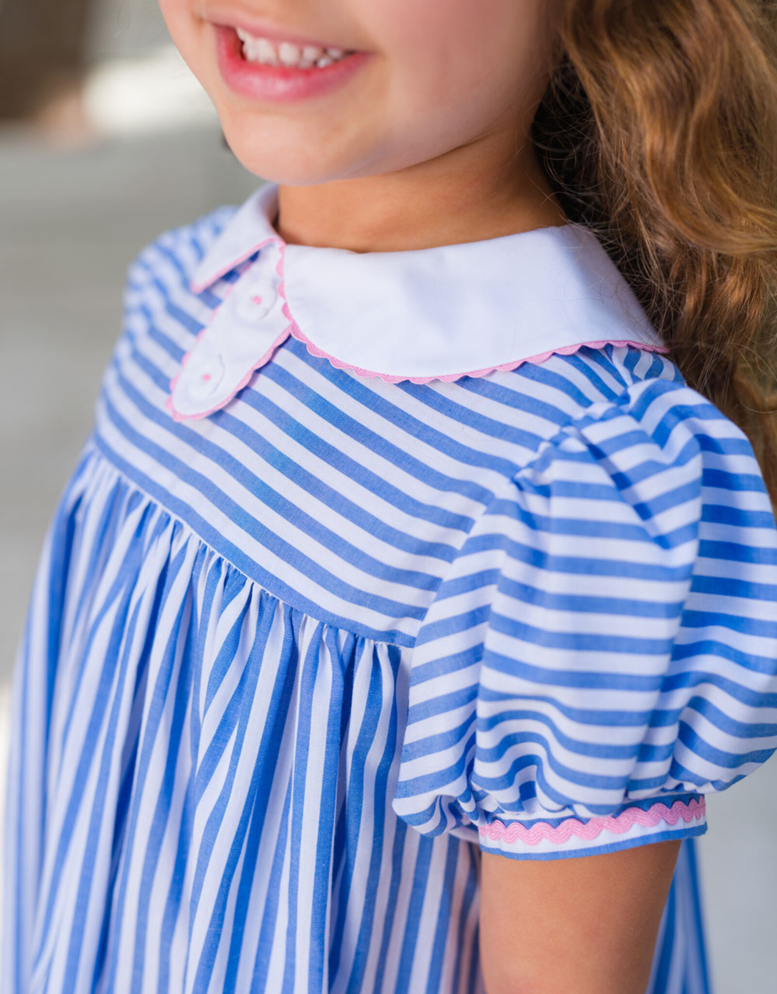 TBBC Mary Dal Dress Barbados Blue Stripe/Pink