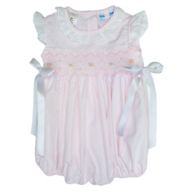 Lulu Bebe Rosie Smocked Bubble Pink