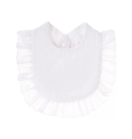 Zsa Zsa & Lolli Muslin Ruffle Bib White