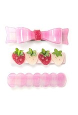 Lilies & Roses LR 3 pack Alligator Clips Pink Check Strawberries AC1516S-57M