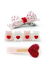 Lilies & Roses LR 3 pack Alligator Clips Cute Bears Heart Lollipop AC1638BS-50G