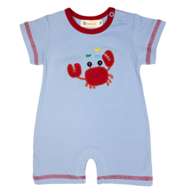 Luigi Sky Blue Crab Fish Romper