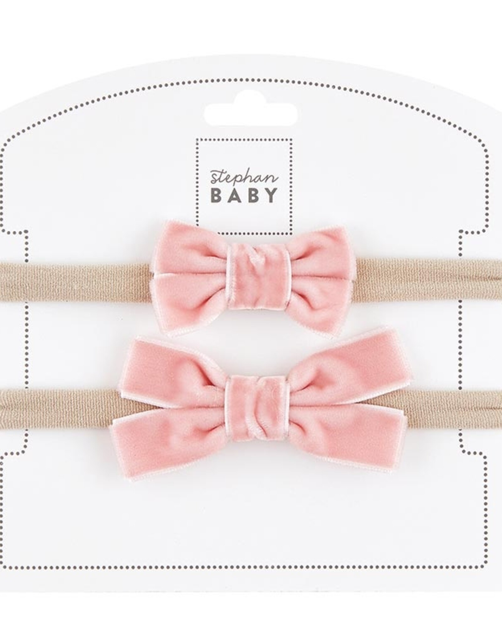Stephan Baby Pink Bow Headband Set