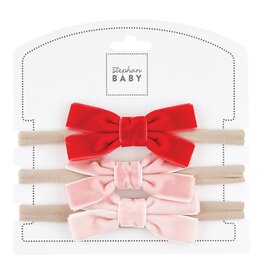 Stephan Baby Red and Pink Bow Headband Set