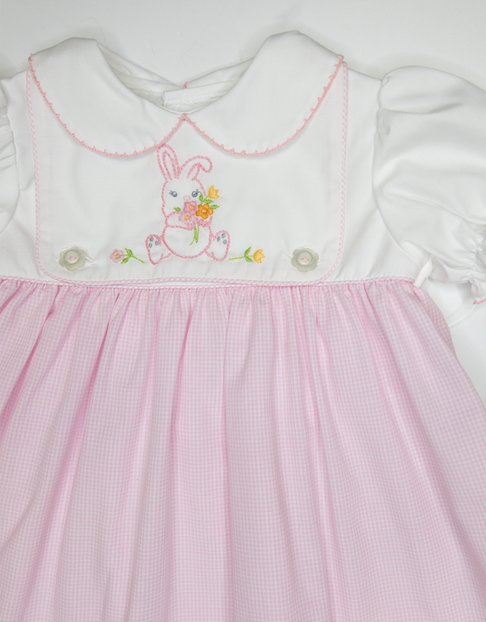 Petit Ami 2-3-4155 Pink Bunny Dress w/bib