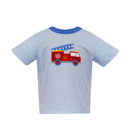 Claire and Charlie Gingham Firetruck Shirt