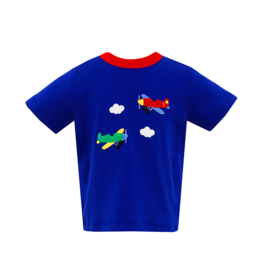 Claire and Charlie Royal Blue Airplane Shirt