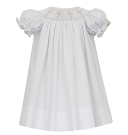 Petit Bebe Crosses Smocked Bishop Dress