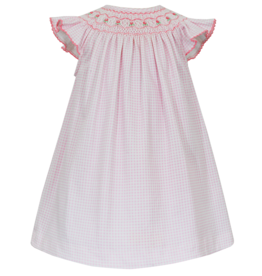 Petit Bebe Amelia Pink Gingham Smocked Bishop Dress