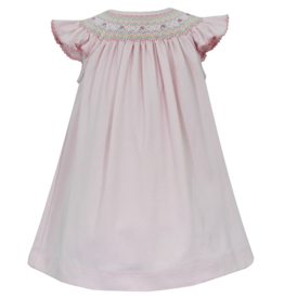 Petit Bebe Riley Pink Knit Smocked Bishop Dress