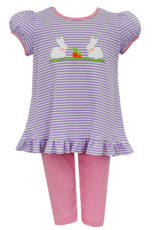 Claire and Charlie 5001N Lilac Bunny Tunic/Legging Set