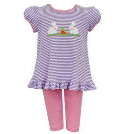 Claire and Charlie Lilac Bunny Tunic/Legging Set