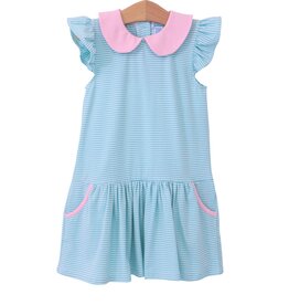 Trotter Street Kids Genevieve Dress Mint Stripe/Pink