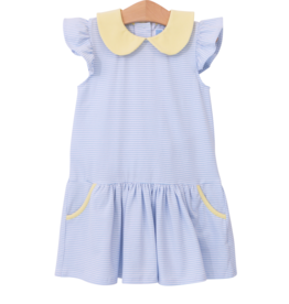 Trotter Street Kids Genevieve Dress Blue Stripe/Yellow