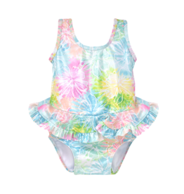 Flap Happy Hibiscus Blooms Stella Ruffle Swimsuit