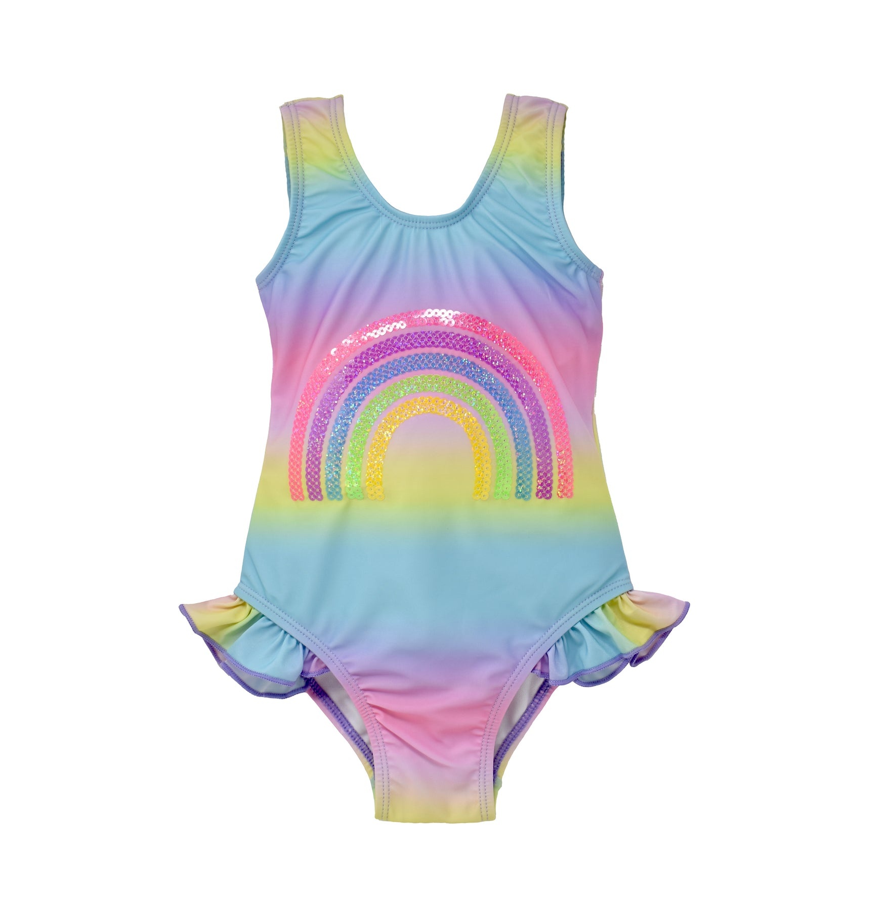 RAINBOW ICE CREAM RUFFLE SWIMSUIT main image 0