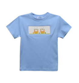 Vive la Fete Blue Bunny Smocked Shirt