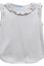 Vive la Fete VFS24 White Ruffle Sleeveless Shirt