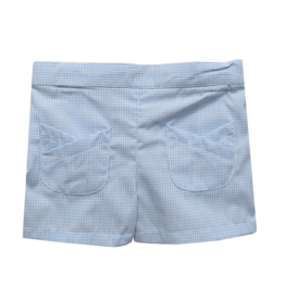 Vive la Fete Light Blue Gingham Tulip Pocket Short