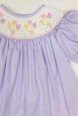 Lulu Bebe LBS24 Emma Lavender Smocked Bishop Dress