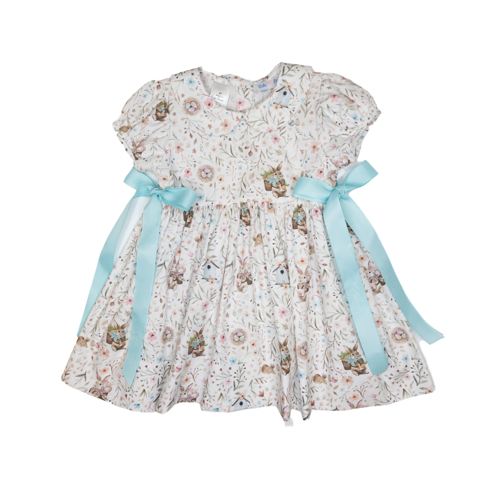 Lulu Bebe White Embroidered Pumpkin Wreath Pintuck Dress main image 0