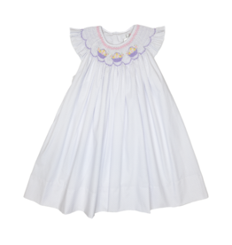 Petit Ami Lavender Dot Smocked Dress