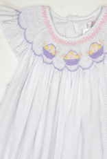 Petit Ami 4146 Lavender Dot Smocked Dress