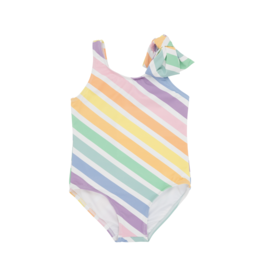 TBBC Brookhaven Bow Bathing Suit Rainbow Rollerskate Stripe