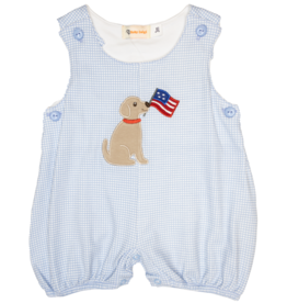 Luigi Blue Gingham Pup Flag Romper