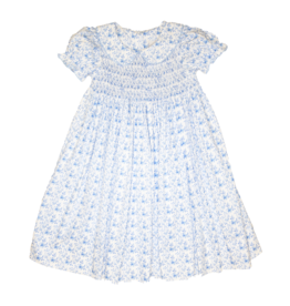 Delaney Blue Smocked Collar Dress