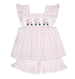 Delaney Golf Smocked Girl Short Set