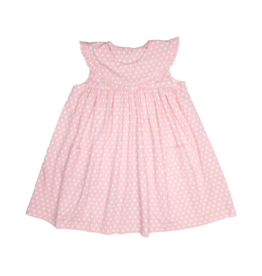 Delaney Pink Dot Ruffle Collar Float Dress