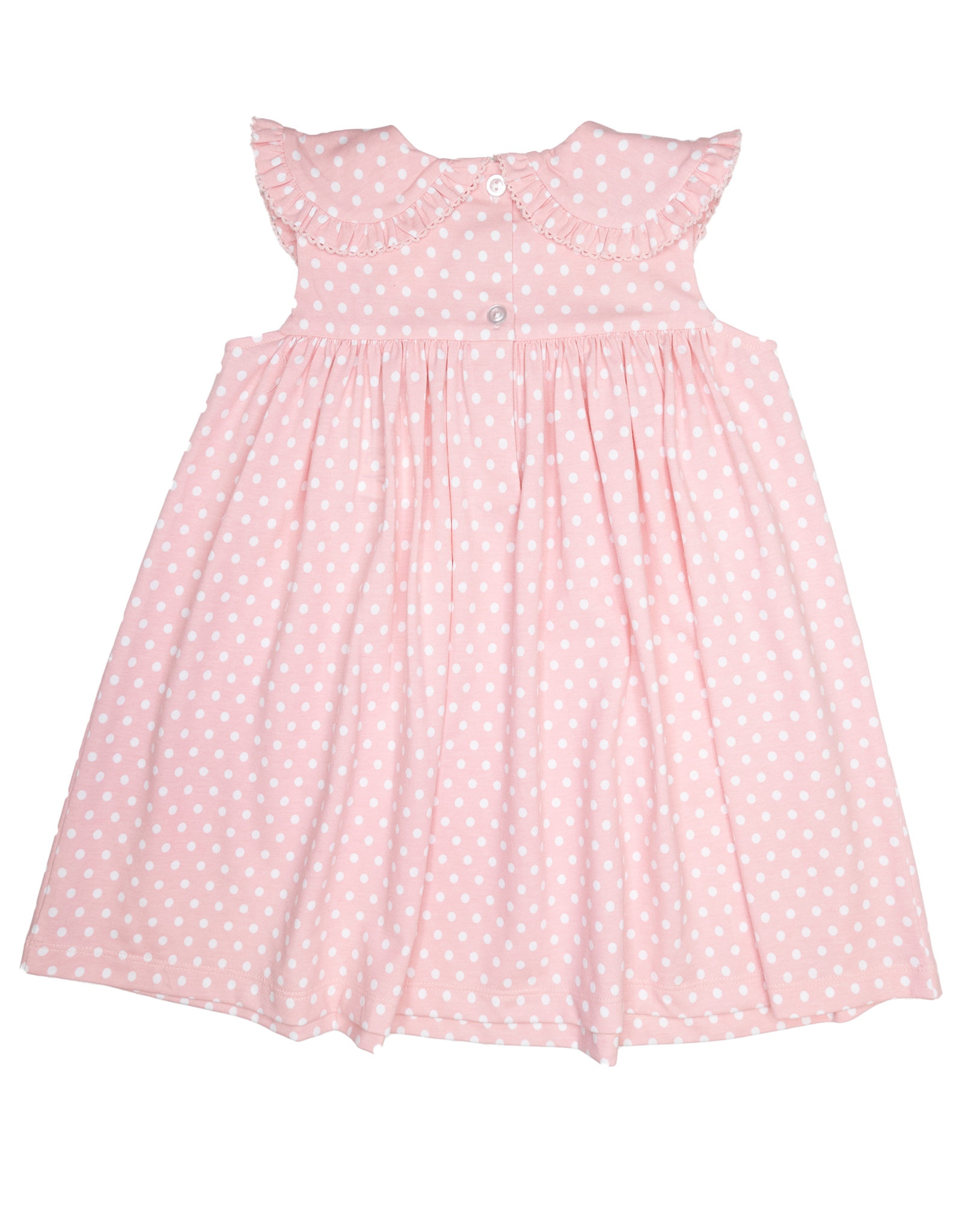 Delaney 155 Pink Dot Ruffle Collar Float Dress