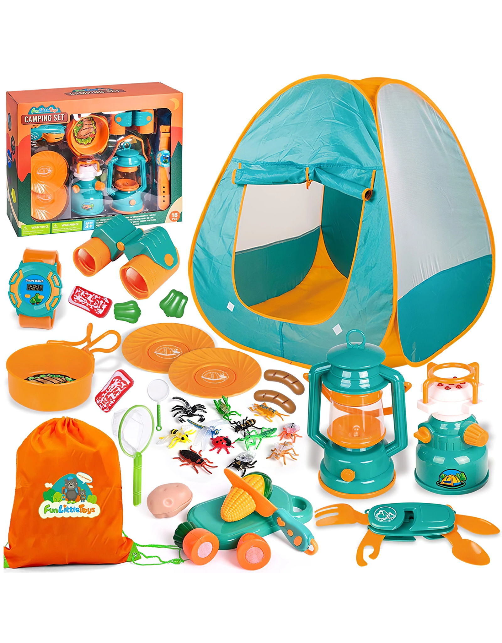 Fun Little Toys Camping Tent w/30 piece set