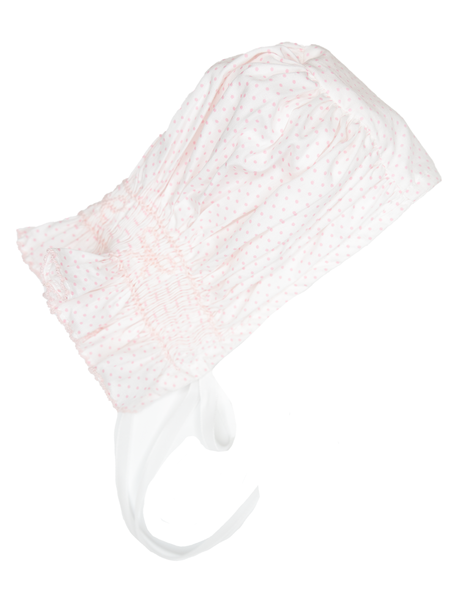Delaney L9 White/Pink Dot Smocked Bonnet Newborn