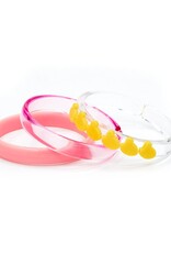 Lilies & Roses LR Chicks Yellow Pink Bangles BR1628-3A-2A