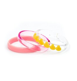 Lilies & Roses Chicks Yellow Pink Bangles