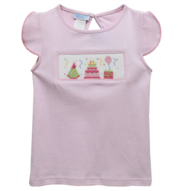 Vive la Fete Pink Birthday Smocked Shirt