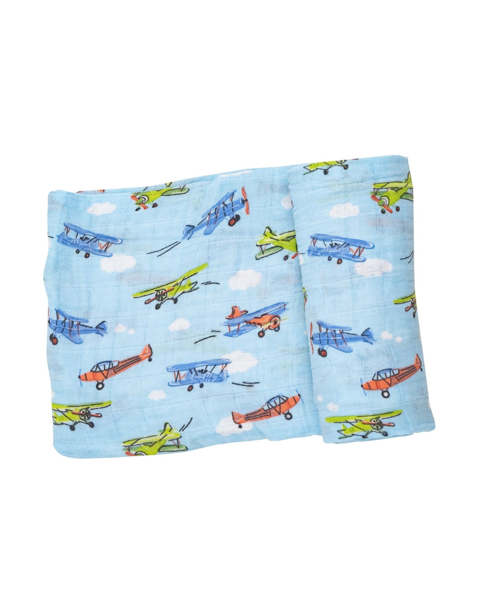 Angel Dear Muslin Swaddle Blanket Vintage Planes Spoiled Sweet Bout