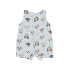 Angel Dear Shortie Romper Vintage Puppy Faces