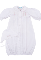 Feltman Brothers 622 White/Pink Floral Embroidery gown w/Hat Newborn