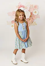 Swoon Baby 2412 Bliss Blue Floral Tier Dress