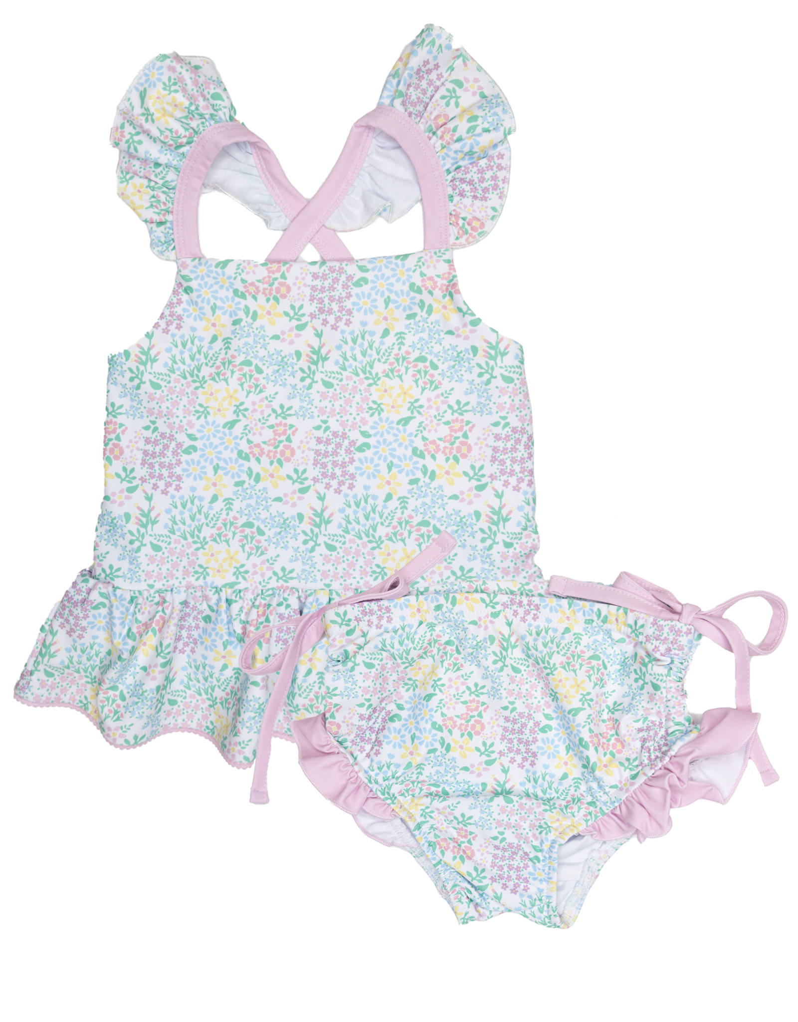 Swoon Baby 2464 Tunic Pink Floral 2 pc Swimsuit