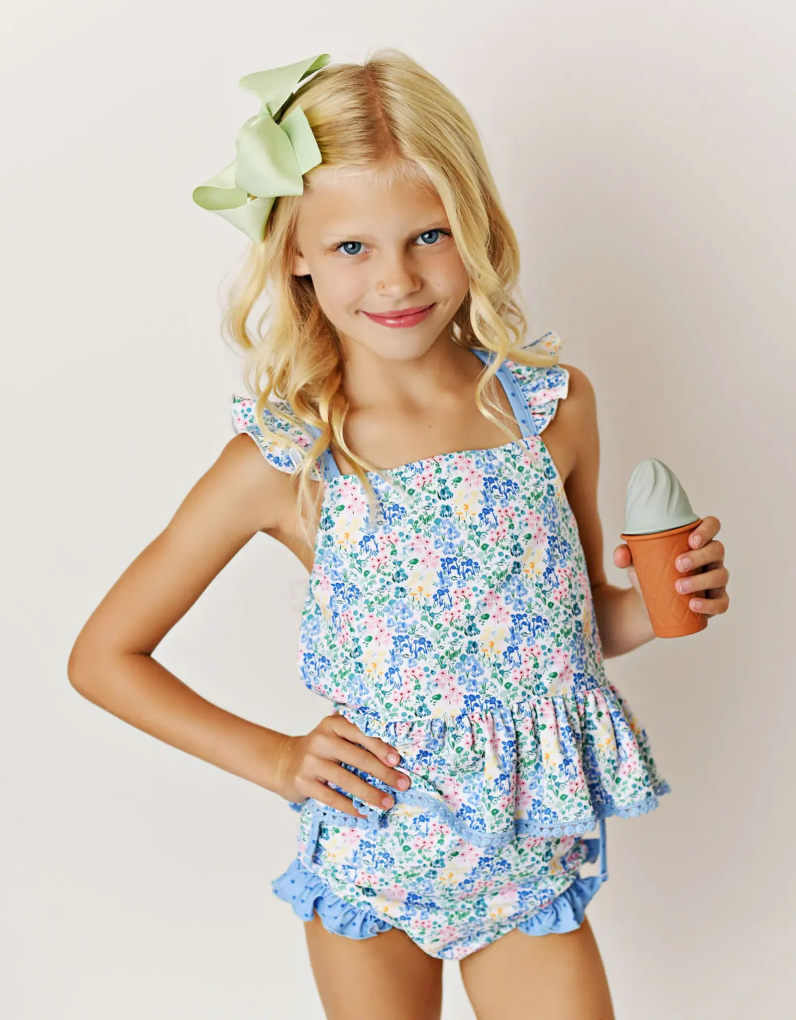 Swoon Baby 2414 Tunic Blue Floral 2 pc Swimsuit